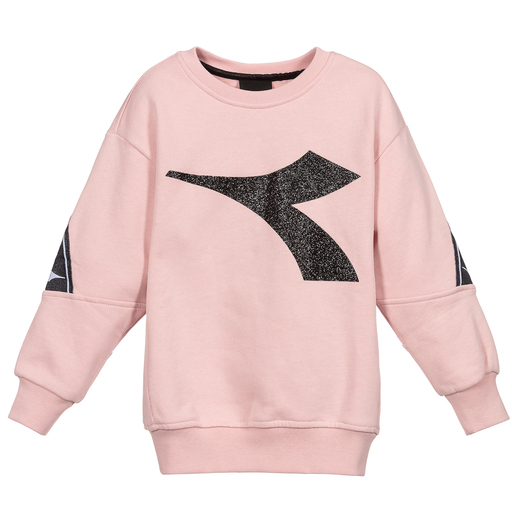 Diadora-Girls Pink Cotton Sweatshirt | Childrensalon Outlet