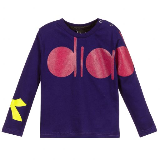 Diadora-Girls Purple Cotton Top | Childrensalon Outlet