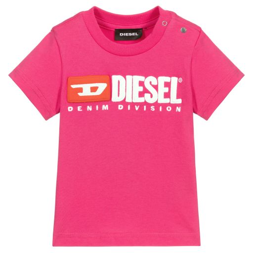 Diesel-Baby Girls Pink Logo T-Shirt | Childrensalon Outlet