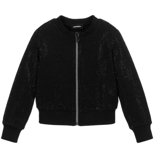 Diesel-Black Glitter Stud Jacket | Childrensalon Outlet