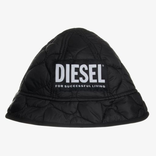 Diesel-Black Quilted Bucket Hat | Childrensalon Outlet