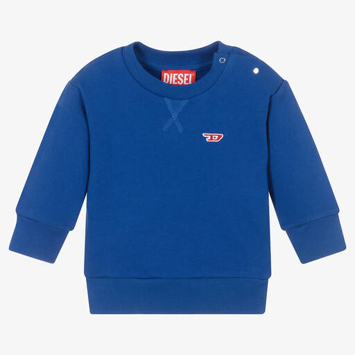Diesel-Blue Cotton Logo Sweatshirt | Childrensalon Outlet