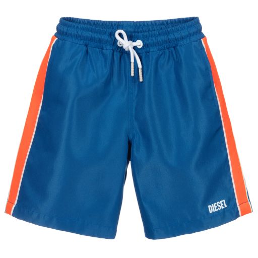 Diesel-Blue & Neon Orange Shorts | Childrensalon Outlet