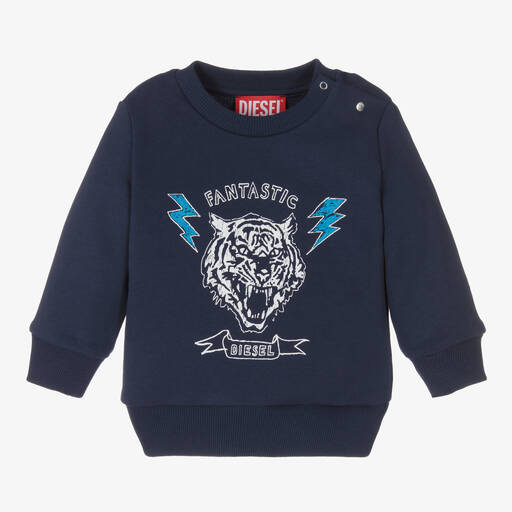 Diesel-Blaues Tiger-Sweatshirt für Jungen | Childrensalon Outlet