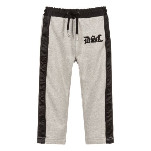 Diesel-Boys Grey Logo Joggers | Childrensalon Outlet