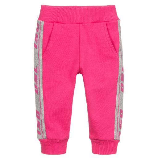 Diesel-Girls Pink Cotton Joggers | Childrensalon Outlet