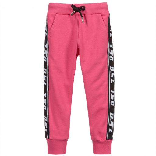 Diesel-Girls Pink Cotton Joggers | Childrensalon Outlet