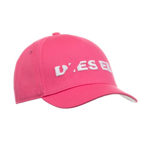 Diesel-Girls Pink Cotton Logo Cap | Childrensalon Outlet