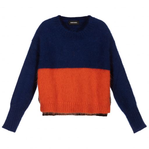 Diesel-Girls Wool Colour Block Jumper | Childrensalon Outlet