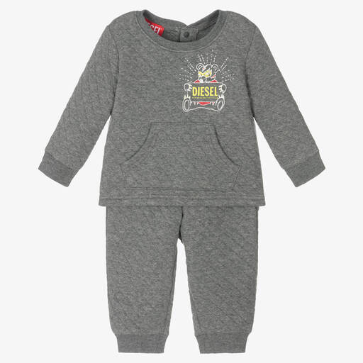 Diesel-Survêtement gris matelassé bébé | Childrensalon Outlet