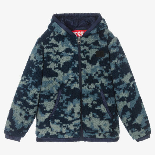 Diesel-Синий топ камуфляжной расцветки на молнии для подростков | Childrensalon Outlet