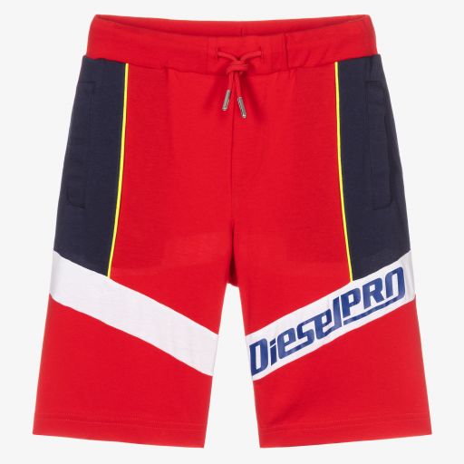 Diesel-Teen Boys Red Jersey Shorts | Childrensalon Outlet