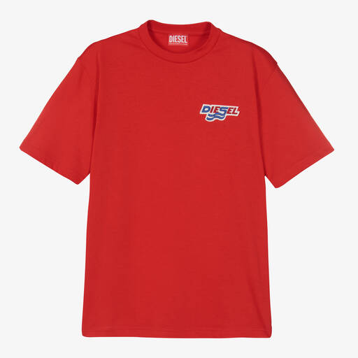 Diesel-Teen Boys Red  T-Shirt | Childrensalon Outlet