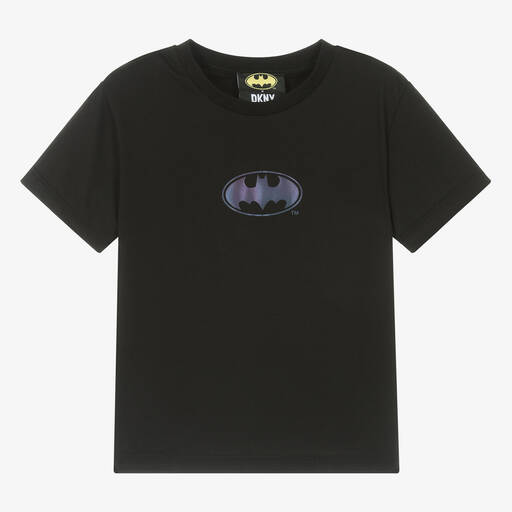 DKNY-T-shirt noir en coton Batman  | Childrensalon Outlet