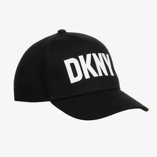 DKNY-Casquette noire en toile de coton | Childrensalon Outlet