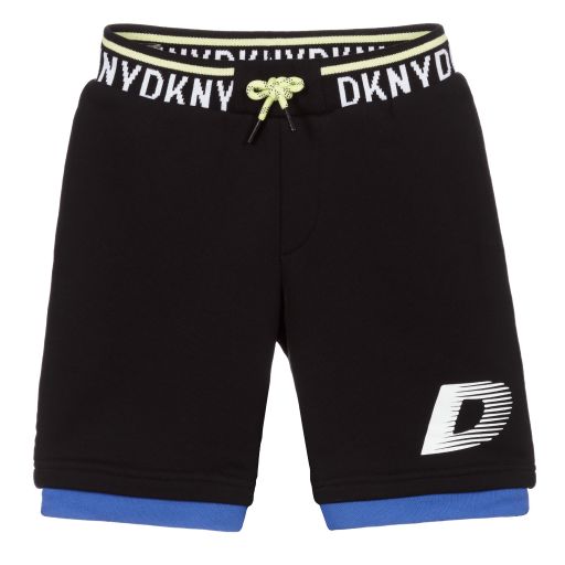 DKNY-Black Cotton Jersey Shorts | Childrensalon Outlet