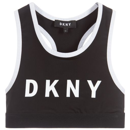 DKNY-Black Logo Sports Top | Childrensalon Outlet