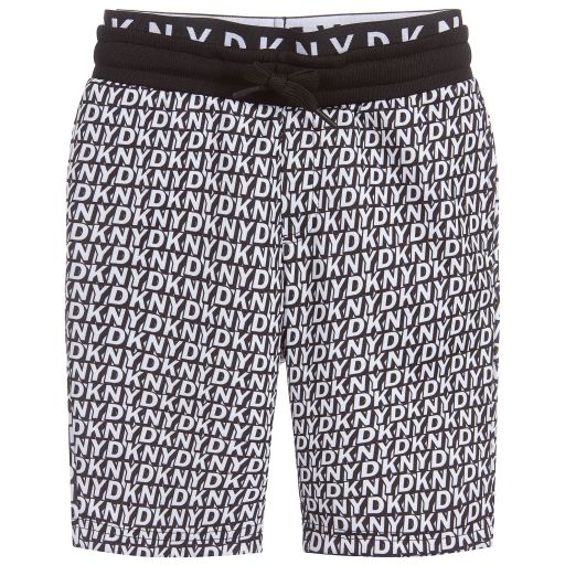 DKNY-Black & White Jersey Shorts | Childrensalon Outlet