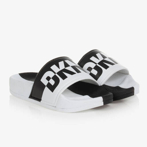 DKNY-Black & White Logo Sliders | Childrensalon Outlet