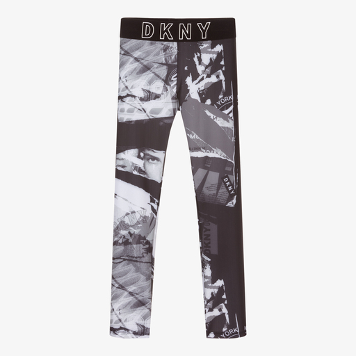 DKNY-Black & White Printed Leggings | Childrensalon Outlet