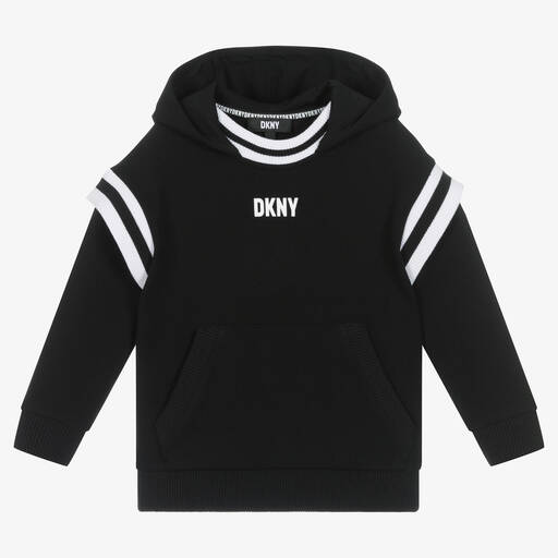 DKNY-Boys Black Cotton Hoodie | Childrensalon Outlet
