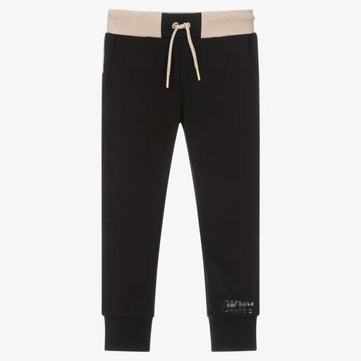 DKNY-Boys Black Cotton Logo Joggers | Childrensalon Outlet