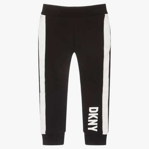DKNY-Boys Black Cotton Logo Joggers | Childrensalon Outlet