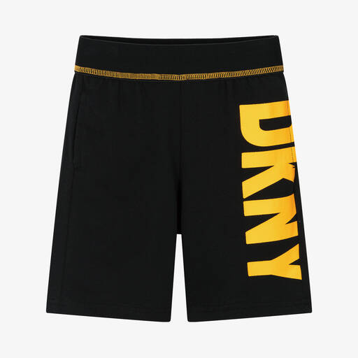 DKNY-Boys Black Cotton Logo Shorts | Childrensalon Outlet