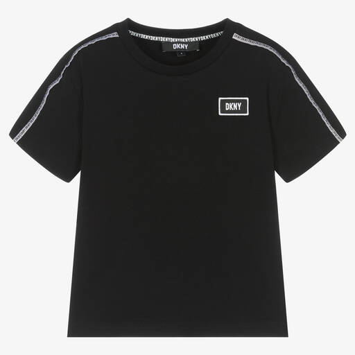 DKNY-Schwarzes Baumwoll-T-Shirt | Childrensalon Outlet