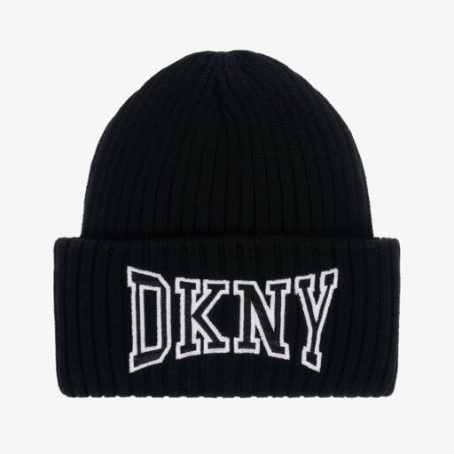 DKNY-قبعة بيني مضلعة لون أسود  | Childrensalon Outlet