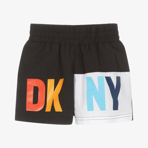 DKNY-Boys Black Logo Swim Shorts | Childrensalon Outlet