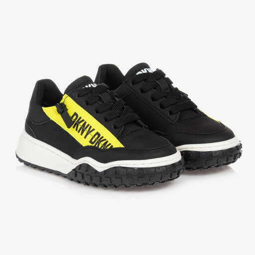 DKNY-Baskets noires et jaunes fluo | Childrensalon Outlet