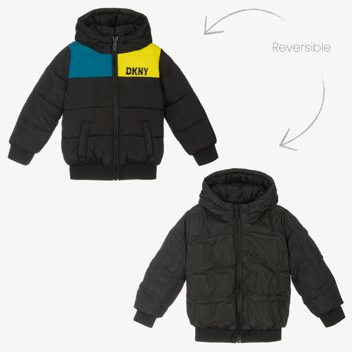 DKNY-Boys Black Reversible Jacket | Childrensalon Outlet