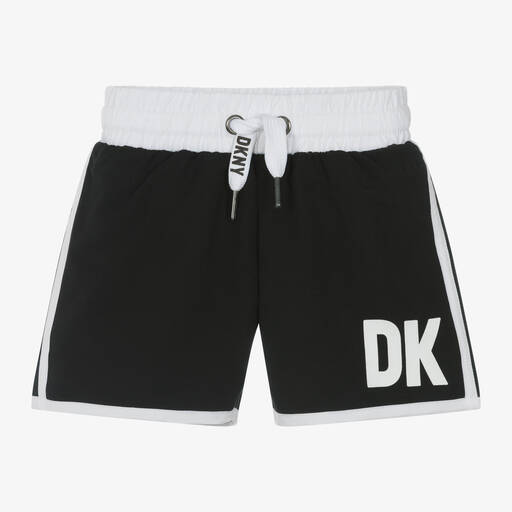 DKNY-Boys Black & White Swim Shorts | Childrensalon Outlet