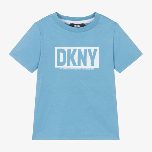 DKNY-Голубая футболка из хлопкового джерси для мальчиков | Childrensalon Outlet