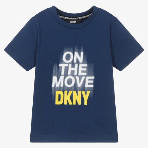 DKNY-T-shirt bleu en coton garçon | Childrensalon Outlet