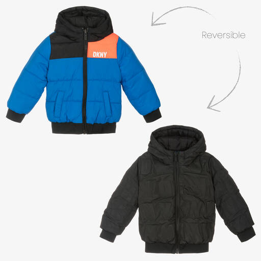 DKNY-Boys Blue Reversible Jacket | Childrensalon Outlet