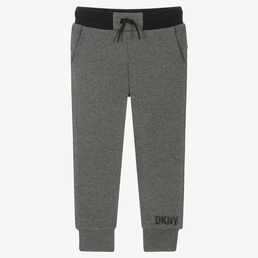 DKNY-Boys Grey Cotton Logo Joggers | Childrensalon Outlet