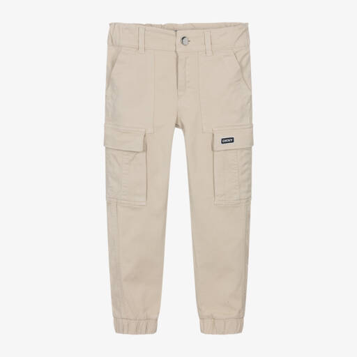 DKNY-بنطلون كارغو قطن لون بيج للأولاد | Childrensalon Outlet