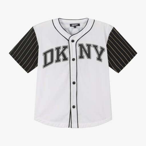 DKNY-قميص بيسبول بأكمام بيضاء للأولاد | Childrensalon Outlet