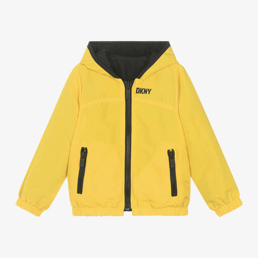DKNY-جاكيت بوجهين لون أسود وأصفر للأولاد | Childrensalon Outlet