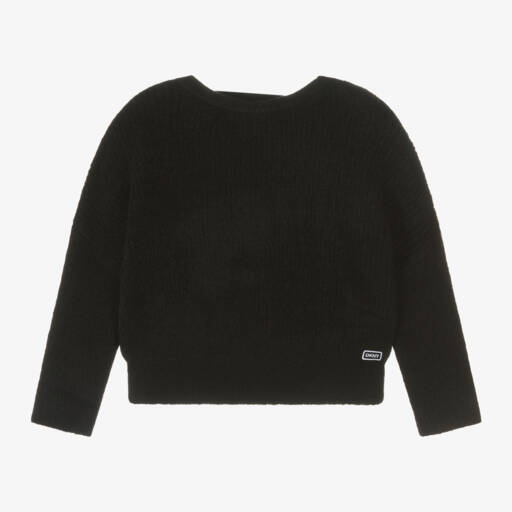 DKNY-Girls Black Cosy Knit Sweater | Childrensalon Outlet