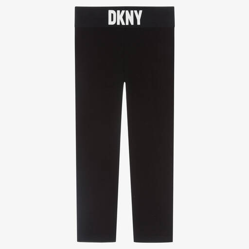 DKNY-Girls Black Cotton Logo Leggings | Childrensalon Outlet