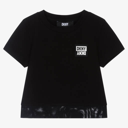 DKNY-Черная укороченная футболка | Childrensalon Outlet