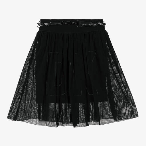 DKNY-تنورة شبك وجيرسي لون أسود | Childrensalon Outlet