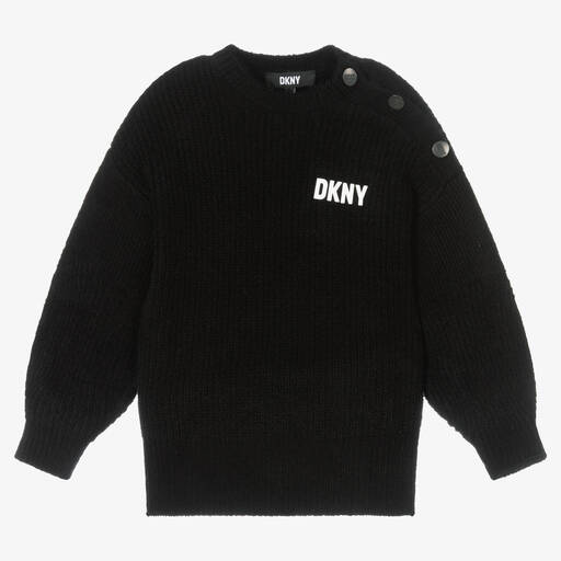 DKNY-Черный вязаный свитер для девочек | Childrensalon Outlet