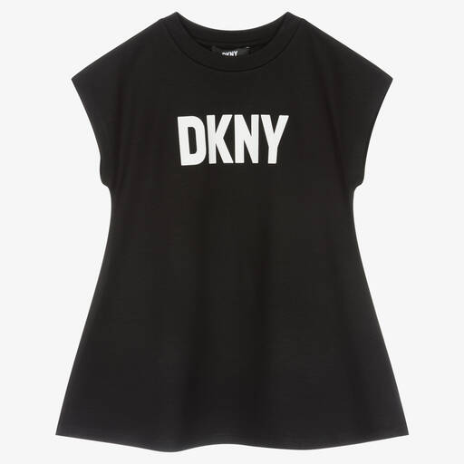 DKNY-Schwarzes Viskosekleid für Mädchen | Childrensalon Outlet