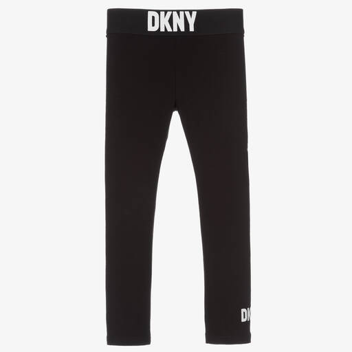 DKNY-ليغنغز قطن جيرسي لون أسود للبنات | Childrensalon Outlet