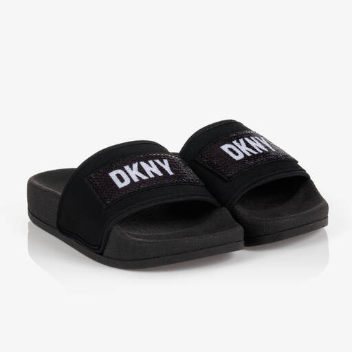 DKNY-Черные шлепанцы для девочек | Childrensalon Outlet