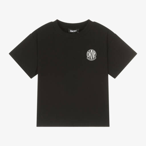 DKNY-Girls Black Logo Stripe Tee | Childrensalon Outlet